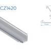 CZ1420 PERFIL DE ALUMINIO BASE SIN DIFUSOR 1mtr 1 1758300842
