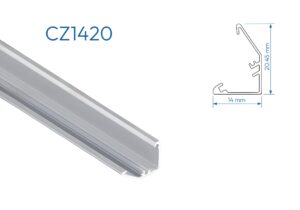 CZ1420 PERFIL DE ALUMINIO BASE SIN DIFUSOR 1mtr