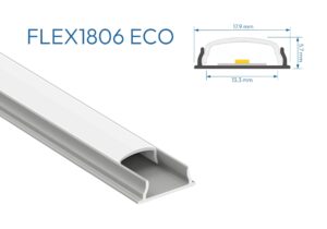 FLEX1806 ECO PERFIL ALUMINIO DIFUSOR OPAL 1mtr