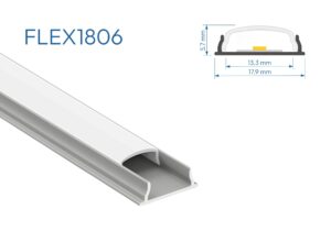 FLEX1806 PERFIL DE ALUMINIO DIFUSOR OPAL 1 mtr