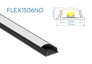 FLEX1506NO PERFIL DE ALUMINIO FLEXIBLE NEGRO 1mtr