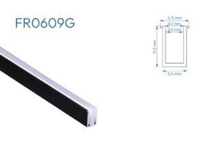 FR0609G PERFIL DE ALUMINIO GRIS DIFUSOR SILICONA