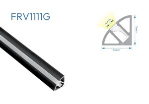 FRV1111G PERFIL DE ALUMINIO GRIS DIFUSOR SILICONA 1mtr