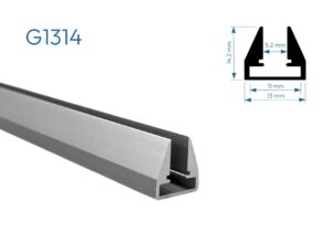 G1314 PERFIL DE ALUMINIO PARA VIDRIO 1mtr