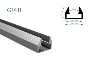 G1411 PERFIL DE ALUMINIO PARA VIDRIO 1mtr