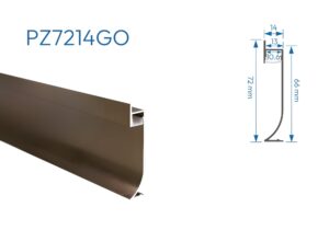 PZ7214GO PERFIL DE ALUMINIO GRIS DIFUSOR OPAL ZÓCALO PROMO 1mtr