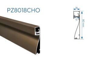 PZ8018CHO PERFIL DE ALUMINIO CHAMPAÑA DIFUSOR OPAL ZÓCALO 1mtr