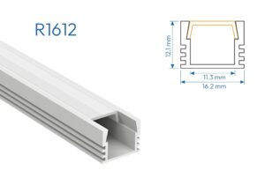 R1612 PERFIL DE ALUMINIO DIFUSOR OPAL 1mtr