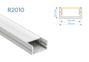 R2010 PERFIL DE ALUMINIO DIFUSOR OPAL 1mtr