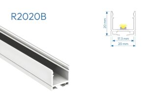 R2020B PERFIL DE ALUMINIO BLANCO SIN DIFUSOR 1mtr