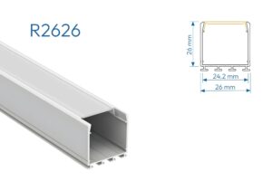 R2626 PERFIL ALUMINIO DIFUSOR OPAL 1mtr