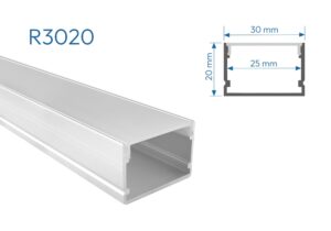 R3020 PERFIL ALUMINIO DIFUSOR OPAL 1mtr