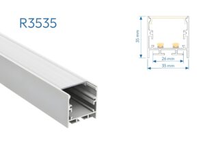 R3535 PERFIL DE ALUMINIO DIFUSOR OPAL 2.5mtr