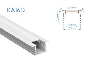 RA1612 PERFIL DE ALUMINIO DIFUSOR OPAL 1mtr