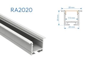 RA2020 PERFIL DE ALUMINIO SIN DIFUSOR 1mtr