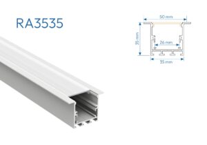 RA3535 PERFIL DE ALUMINIO DIFUSOR OPAL 1mtr