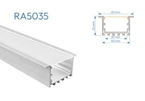 RA5035 PERFIL DE ALUMINIO DIFUSOR OPAL 1mtr