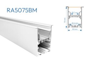 PERFIL ALUMINIO RA5075 BLANCO MATE INCRUSTAR 3.5mtr