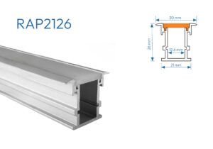 RAP2126 PERFIL DE ALUMINIO DIFUSOR OPAL PISO 1mtr