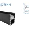 PERFIL ALUMINIO RA5075 NEGRO MATE INCRUSTAR 3.5mtr 4 1758925662