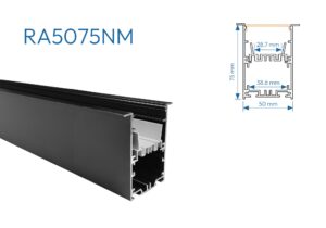 PERFIL ALUMINIO RA5075 NEGRO MATE INCRUSTAR 3.5mtr