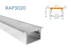 RAP3020 PERFIL DE ALUMINIO DIFUSOR OPAL PISO 1mtr