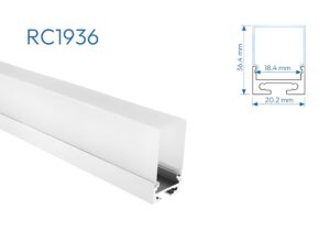 RC1936 PERFIL DE ALUMINIO DIFUSOR OPAL 1mtr