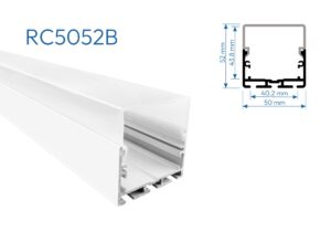 RC5052B PERFIL DE ALUMINIO BLANCO DIFUSOR OPAL 3.5mtr