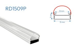 RD1509P PERFIL DE ALUMINIO DIFUSOR CRISTAL 1mtr