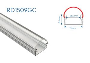 RD1509GC PERFIL DE ALUMINIO DIFUSOR CRISTAL 1mtr