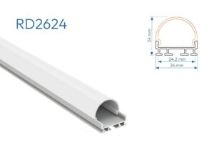 RD2624 PERFIL DE ALUMINIO DIFUSOR OPAL 1mtr
