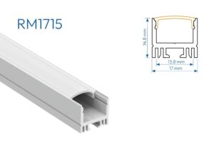 RM1715 PERFIL DE ALUMINIO CON IMAN DIFUSOR OPAL 1mtr