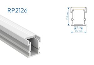 RP2126 PERFIL DE ALUMINIO DIFUSOR OPAL PISO 1mtr