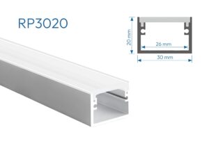 RP3020 PERFIL DE ALUMINIO DIFUSOR OPAL PISO 1mtr