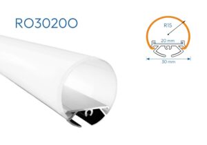 RO3020O PERFIL DE ALUMINIO DIFUSOR OPAL 1mtr