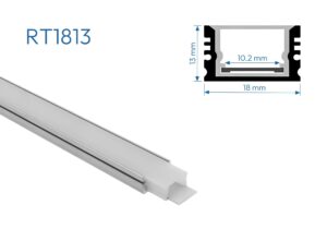 RT1813 PERFIL DE ALUMINIO DIFUSOR OPAL WATERPROOF 1mtr