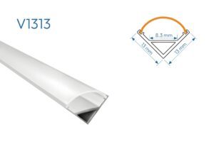 V1313 PERFIL DE ALUMINIO DIFUSOR OPAL 1mtr