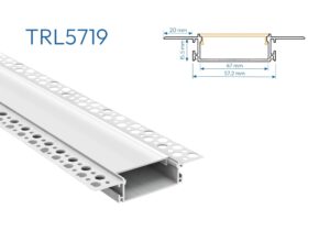 TRL5719 PERFIL DE ALUMINIO DIFUSOR OPAL 1mtr