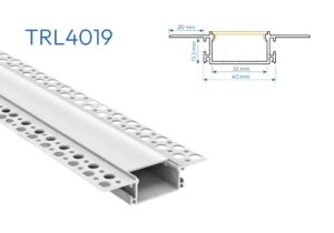 TRL4019 PERFIL ALUMINIO TRIMLESS DIFUSOR OPAL 1mtr