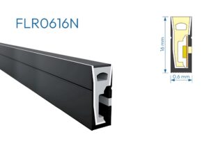 FLR0616N PERFIL SILICONA NEGRO 1mtr