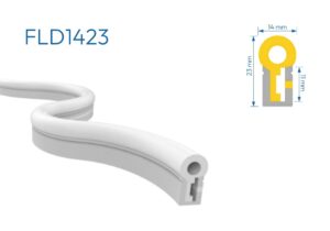 FLD1423 PERFIL SILICONA BLANCO 1mtr