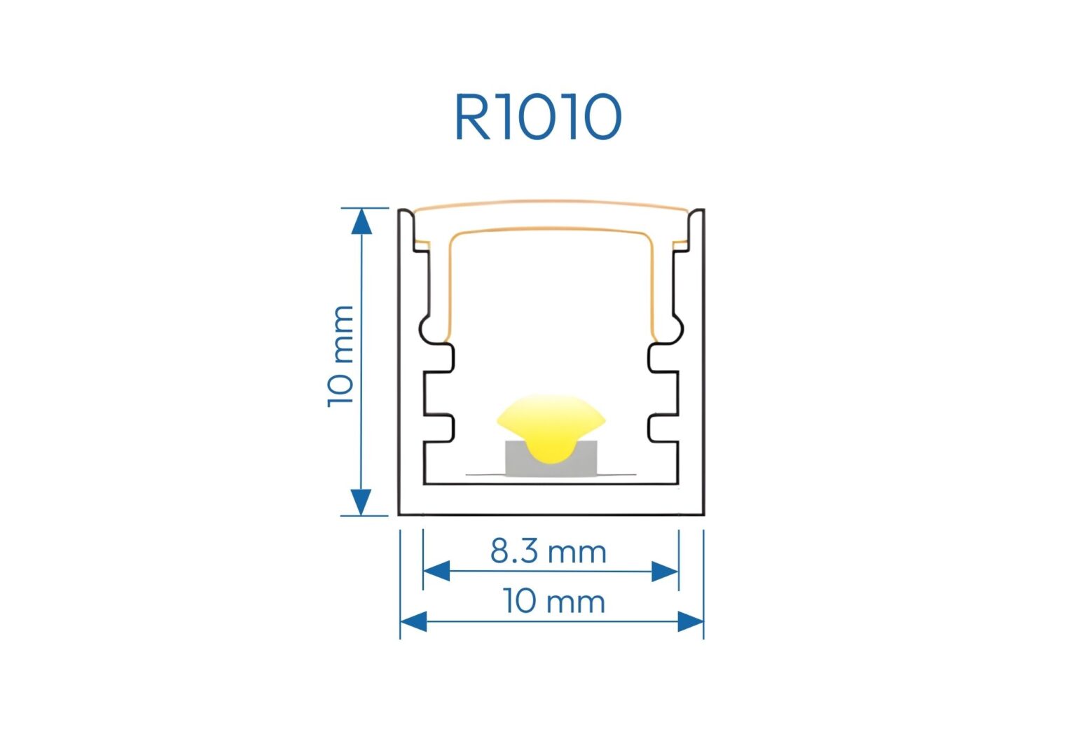 R1010 PERFIL DE ALUMINIO DIFUSOR OPAL 1mtr - Fervicom Productos LED ...