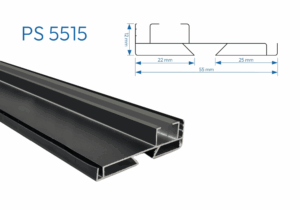 PS 5515 PERFIL ALUMINIO PASAMENSAJES NEGRO 1mtr