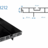 P8212 PERFIL PS ALUMINIO PASAMENSAJES DOBLE CARA NEGRO 4 1759774482