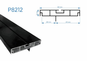P8212 PERFIL PS ALUMINIO PASAMENSAJES DOBLE CARA NEGRO