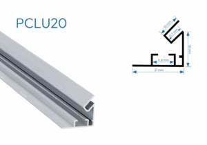 PCLU20 2cm PERFIL CAJA DE LUZ UNA CARA 1mtr