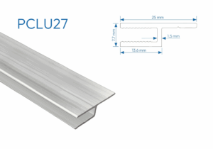PCLU27 2.7cm PERFIL CAJA DE LUZ UNA CARA 1mtr