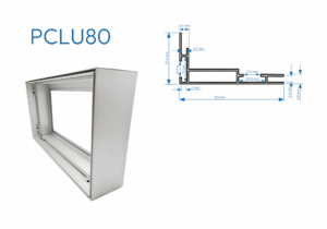 PCLU80 8cm PERFIL CAJA DE LUZ UNA CARA 1mtr