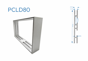 PCLD80 8cm PERFIL CAJA DE LUZ DOBLE CARA 1mtr