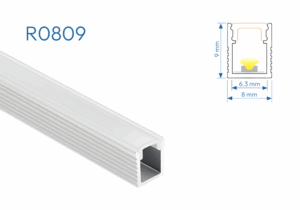R0809 PERFIL DE ALUMINIO DIFUSOR OPAL 1mtr